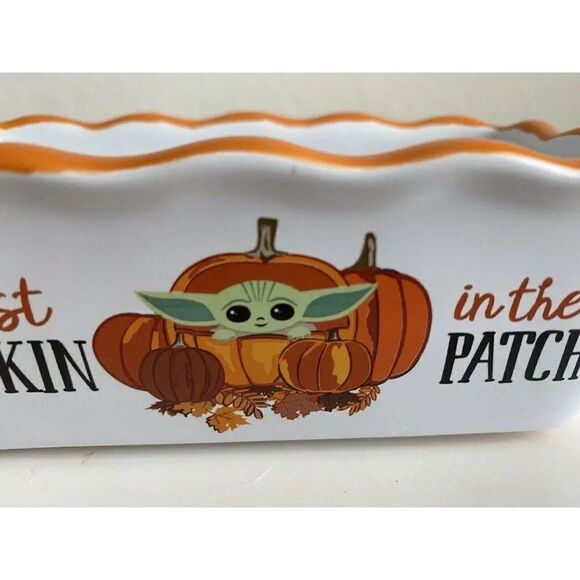 Star Wars Grogu Baby Yoda Pumpkin Fall MINI Loaf Bread Baking Pan Dish Ceramic - Picture 2 of 10